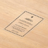 Invitations En Acrylique Traditional Black Border Islamic Wedding (Poser)