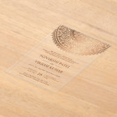 Invitations En Acrylique Traditional Bronze Mandala Indian Wedding (Poser)