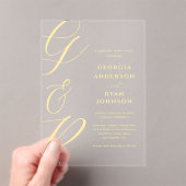 Invitations En Acrylique Transparence du monogramme de script surdimensionn (In situ (ordinateur de poche))