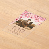 Invitations En Acrylique  Transparent Cherry Blossom Photo Wedding (Poser)