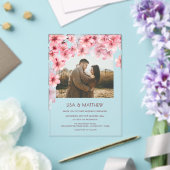 Invitations En Acrylique  Transparent Cherry Blossom Photo Wedding (Insitu (Mariage))