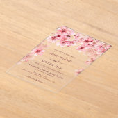 Invitations En Acrylique Transparent Cherry Blossom Wedding (Poser)