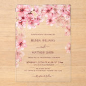 Invitations En Acrylique Transparent Cherry Blossom Wedding (Recto)