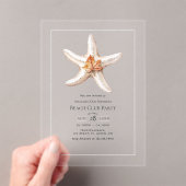 Invitations En Acrylique Transparent Coastal Chic Fall Beach Club Party (In situ (ordinateur de poche))