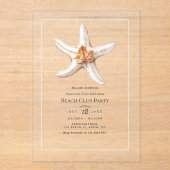 Invitations En Acrylique Transparent Coastal Chic Fall Beach Club Party (Recto)