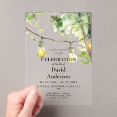 Invitations En Acrylique Tree & Lights Celebration of Life (In situ (ordinateur de poche))