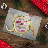 Invitations En Acrylique Trendy Joy Pine Boughs Wreath Christmas Party