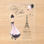 Invitations En Acrylique Trés Chic Parisian Sweet 16 ID1162 (Recto)