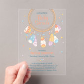 Invitations En Acrylique Tribal Dreamcatcher Boho Baby shower transparent (In situ (ordinateur de poche))
