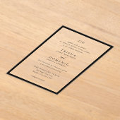 Invitations En Acrylique Trisha noir et blanc Mariage moderne (Poser)