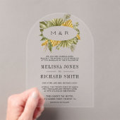 Invitations En Acrylique Tropical Boho Dried Palm Leaves Wedding (In situ (ordinateur de poche))