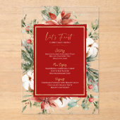 Invitations En Acrylique Tropical Christmas Flower Frame (Recto)