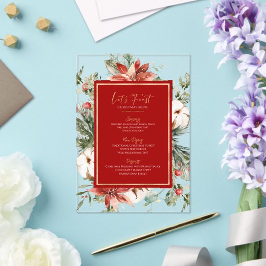 Invitations En Acrylique Tropical Christmas Flower Frame (Insitu (Mariage))