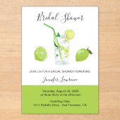 Invitations En Acrylique Tropical Citrus Green Lime Bridal Shower  (Recto)