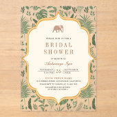 Invitations En Acrylique Tropical Forest Elephant Indian Bridal Shower (Recto)