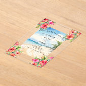 Invitations En Acrylique Tropical Hibiscus Beach (Poser)