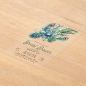 Invitations En Acrylique Tropical Indian Peacock Floral Bridal Shower (Poser)