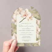 Invitations En Acrylique Tropical Orchid Botanical Garden Wedding  (In situ (ordinateur de poche))