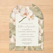 Invitations En Acrylique Tropical Orchid Botanical Garden Wedding  (Recto)