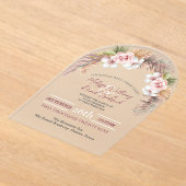 Invitations En Acrylique Tropical Palm Leaf Botanical Boho Chic Mariage (Poser)