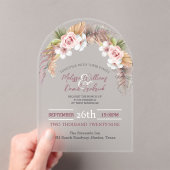 Invitations En Acrylique Tropical Palm Leaf Botanical Boho Chic Mariage (In situ (ordinateur de poche))