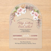 Invitations En Acrylique Tropical Palm Leaf Botanical Boho Chic Mariage (Recto)