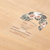 Invitations En Acrylique Tropical Palm Leaf Botanical Boho Chic Mariage (Poser)