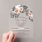 Invitations En Acrylique Tropical Palm Leaf Botanical Boho Chic Mariage (In situ (ordinateur de poche))