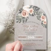 Invitations En Acrylique Tropical Palm Leaf Botanical Boho Chic Mariage