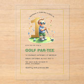 Invitations En Acrylique Trou en un Golf 1er anniversaire garçon (Recto)
