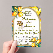 Invitations En Acrylique Tulipes Jaunes Soleil de Mariage (In situ (ordinateur de poche))