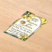 Invitations En Acrylique Tulipes Jaunes Soleil de Mariage (Poser)