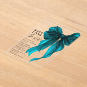 Invitations En Acrylique Tuquoise Bow She's Tying The Knot Bridal Shower (Poser)