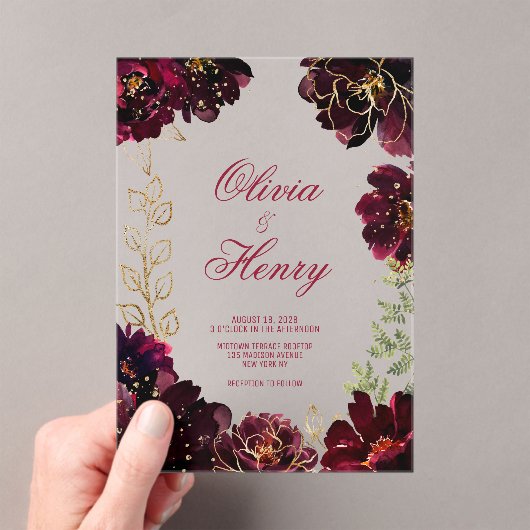 Invitations En Acrylique Turquoise Bordeaux Bijoux Mariage (In situ (ordinateur de poche))