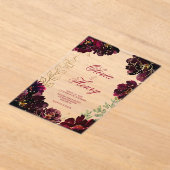 Invitations En Acrylique Turquoise Bordeaux Bijoux Mariage (Poser)