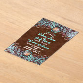 Invitations En Acrylique Turquoise Brown Cowboy Country Western mariage (Poser)