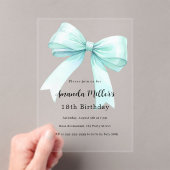 Invitations En Acrylique Turquoise vert arc élégant clair anniversaire (In situ (ordinateur de poche))