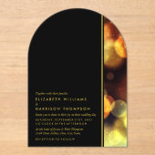 Invitations En Acrylique Twilight Bokeh Lights Wedding (Recto)