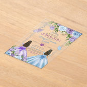 Invitations En Acrylique Twin Violet Et Bleu Papillon Argent Quinceañera (Poser)