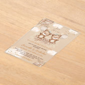 Invitations En Acrylique Twins Bear Boho Baby shower neutre (Poser)