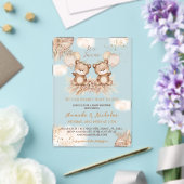 Invitations En Acrylique Twins Bear Boho Baby shower neutre (Insitu (Mariage))
