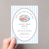 Invitations En Acrylique Two Less Fish in The Sea Save the Date  (In situ (ordinateur de poche))
