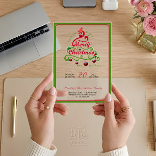 Invitations En Acrylique Typographie élégante et ludique d'arbre de Noël to
