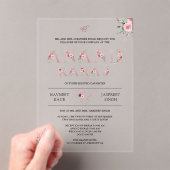 Invitations En Acrylique Typographie florale rose Anand Karaj Sikh Mariage (In situ (ordinateur de poche))