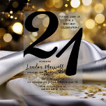 Invitations En Acrylique Typographie minimaliste 21 21ème anniversaire<br><div class="desc">Simple,  minimaliste et si élégant,  cette typographie "21" 21st Birthday Invitation saura satisfaire les plus exigeants des destinataires. Pour la fête de l'année,  il n'y a pas de meilleur moyen de dire "Fêtons !"</div>