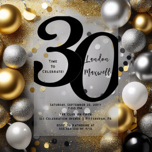 Invitations En Acrylique Typographie Minimaliste 30 30e Fête d'Anniversaire