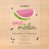 Invitations En Acrylique Un à Melon Watermelon Été 1er Anniversaire (Recto)