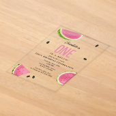Invitations En Acrylique Un anniversaire d'été à la pastèque One in a Melon (Poser)