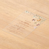 Invitations En Acrylique Un Baby shower Boho Terracotta Un Peu Fleur sauvag (Poser)