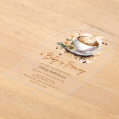 Invitations En Acrylique Un bébé brasse du Baby shower café Brown (Poser)